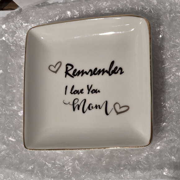 Ceramic Jewelry Dish with Gold Trim - Picture 3 of 3